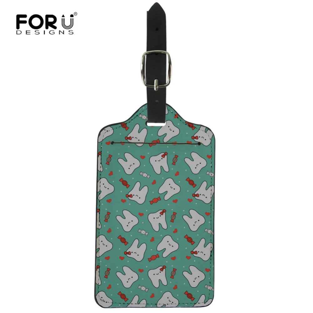 FORUDESIGNS/Мультяшные палочки для очистки зубов, чемоданы, подвеска для багажа, держатель адреса, багажная переносная бирка, кожаная бирка, аксессуары для путешествий