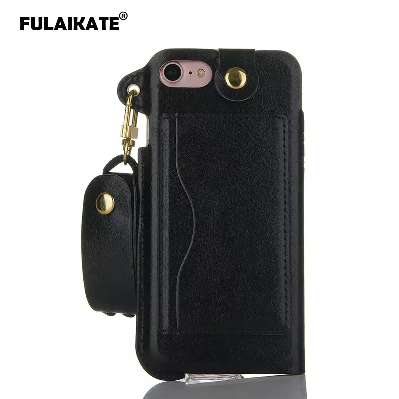 FULAIKATE Lanyard Stand Holster for iPhone 6 Plus Case Card Pocket Back Cover 6s Leather Phone Strap Cases | Мобильные телефоны и