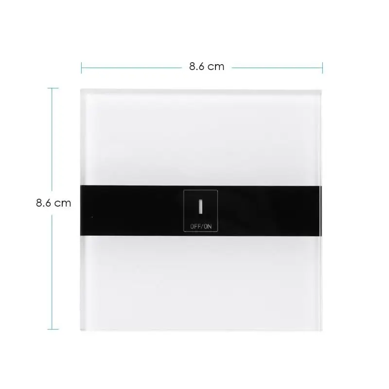 

EU Standard 1 Gang 1 Way Wireless Control Light Switches Wall Touch Switch WIFI Control Switch Via Smartphone Z30