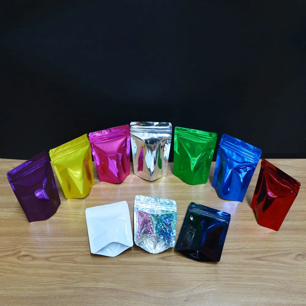 *Various Colors* 100PCS Color Aluminum Plated Plastic Ziplock Bag, Hair