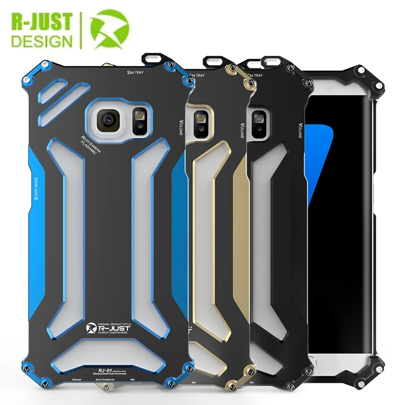 Brand R-Just High Quality Luxury Ultr Athin Aluminum Frame Metal Case For Samsung Galaxy S7 Cover Shockproof Phone Cases |