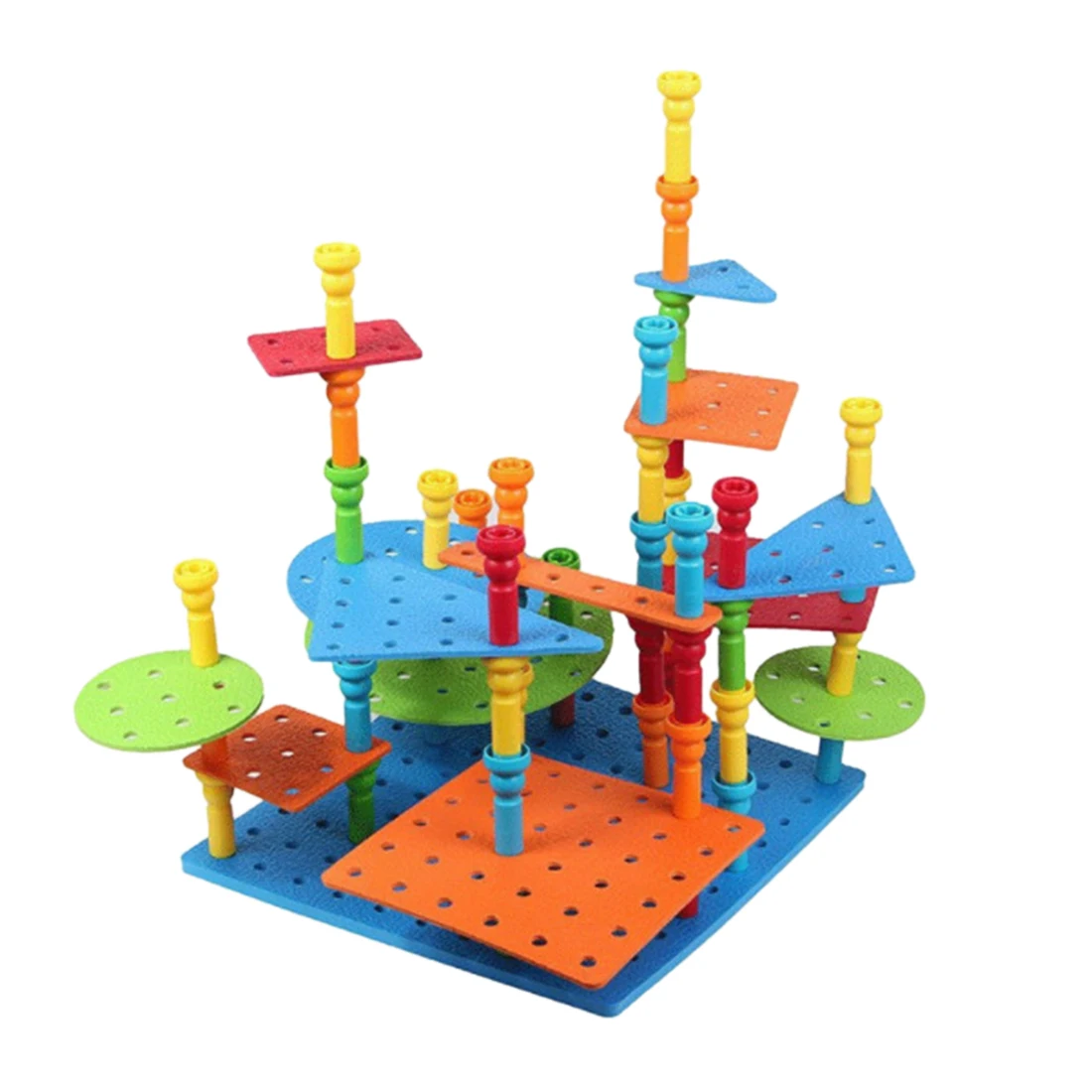 

New High Quality 103Pcs Children Creative Thought IQ Mind Assembly Building Block Early Educational Pegboard Toy for Kid Gift