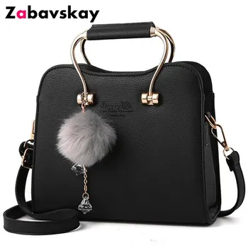 

2020 Metal Ring Handle Leather Handbags Fashion Medium Women Messenger Bag Vintage Elegant Women Bags Female Shoulder Bag DJZ237