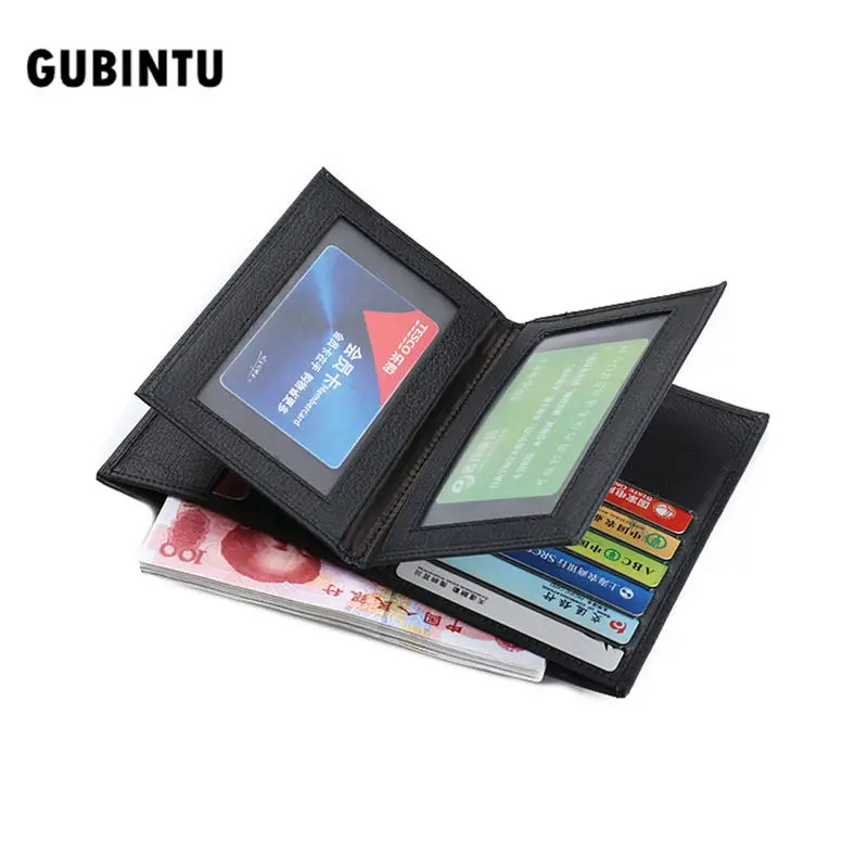 

2019 new arrive Bifold Wallet Men Leather Black Credit/ID Card Holder Slim Purse gift wholesale masculine carteira @L