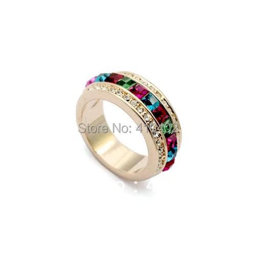 

a77369 -59,fashion multicolour ring gold red apple brand
