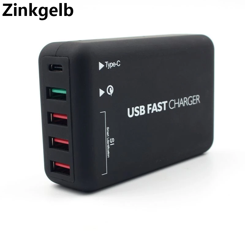 

USB Charger Quick Charge 3.0 Desktop Universal 30W Multiple Port Smart Fast Charging USB Type C Charger Adapter EU US UK AU Plug