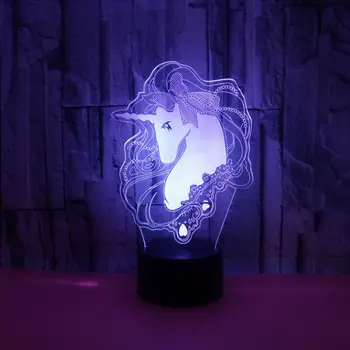 

Creative Animal Kawaii Unicorn 3D LED LAMP NIGHT LIGHT Multicolor RGB Bulb Christmas Decorative Gift Cartoon Toys