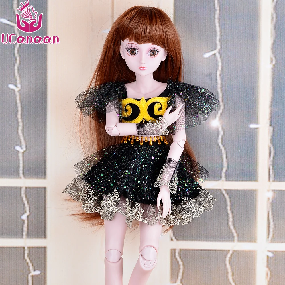 

UCanaan 1/3 Large Girl BJD Doll 19 Ball Jointed SD Dolls Reborn With Wigs Eyes Dress Makeup Brinquedos Baby Alive DIY Kids Toys