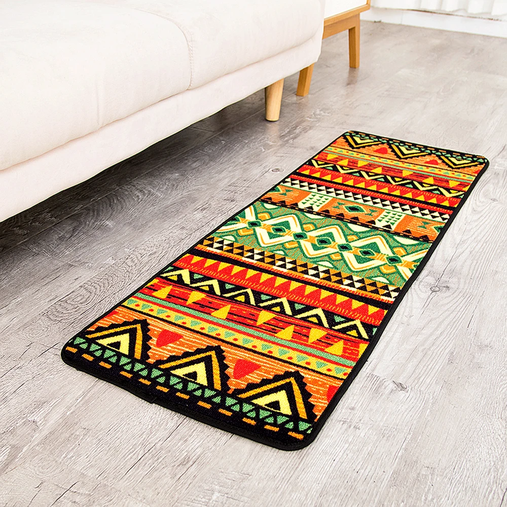 Fashion National Style Geometric Kitchen Runner Rug Non Slip Breathable