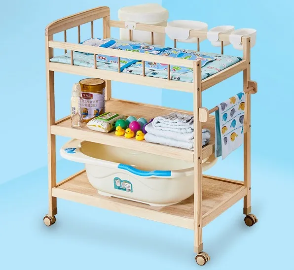 Baby Care Table Diaper Changing Table Crib Movable Baby Shower
