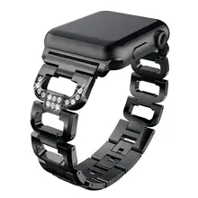 Большой d-шипованный ремешок для часов Apple Watch стальной ремешок сменный ремешок для часов металлический замена ремешок из нержавеющей стали черный
