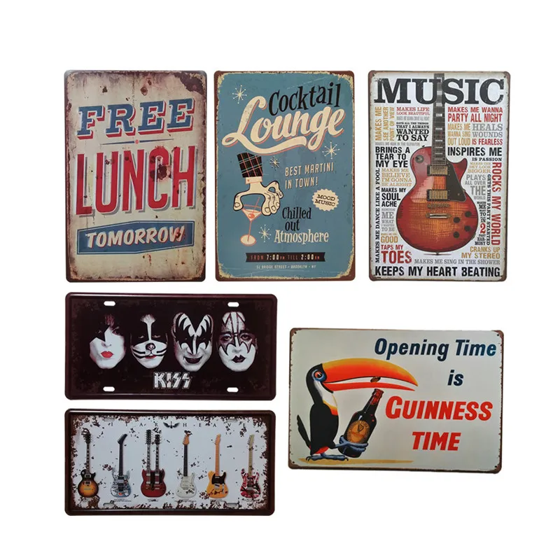 Love Music Metal Plate Vintage Home Decor Tin Sign Bar Coffee Pub Hotel Christmas Decorative Metal Sign Art Painting Iron Plaque