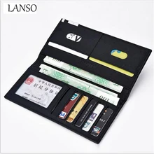 New Men’s Wallet Long Soft Pu Leather Cross-Pattern Ultra-thin Money Clips Men Money Wallets High Quality Men’s Business Wallet