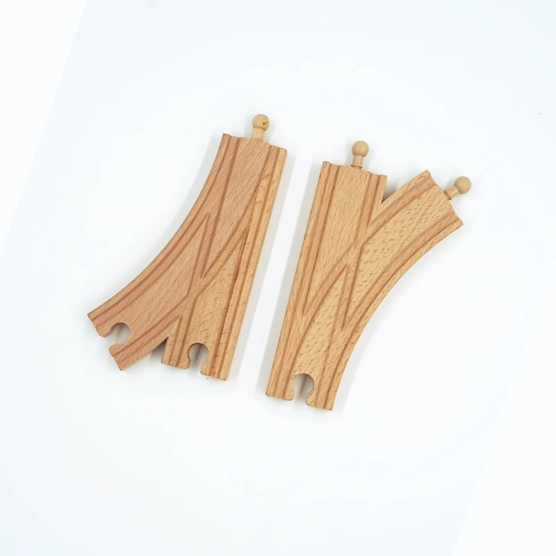 

Wooden Track Set - Bifurcation Track 14.5*4cm Wooden Railway Crafted With Solid Beech Wood/Compatible All Brands Trains