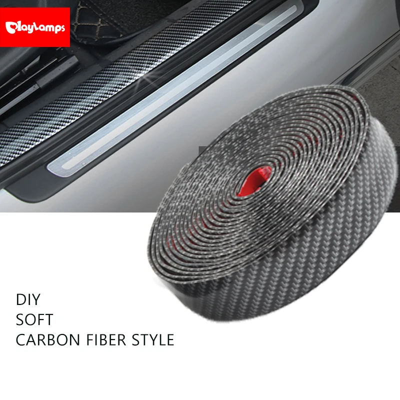 2,5 м* 3 см Анти-Царапины формовочная полоса бампер из углеродного волокна Защита для губ Отделка Резиновый порог протектор для Ford Kia аксессуары
