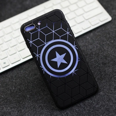 Для iphone 11 чехол Marvel Мстители Черная крышка тиснения для iphone 11 Pro XS Max XR X XS 6 6S 7 8 Plus 8 Plus чехол «Железный человек» TPU - Цвет: 1430