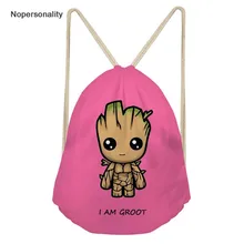 Nopersonality Drawstring сумки дети милые я Грут Drawstring рюкзак для женщин подростков обувь девочек школьный рюкзак путешествия