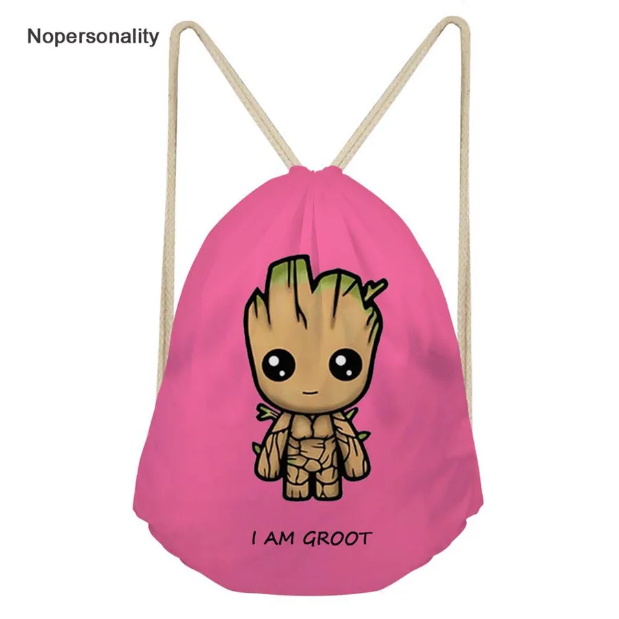 Nopersonality Drawstring сумки дети милые я Грут Drawstring рюкзак для женщин подростков обувь девочек школьный рюкзак путешествия