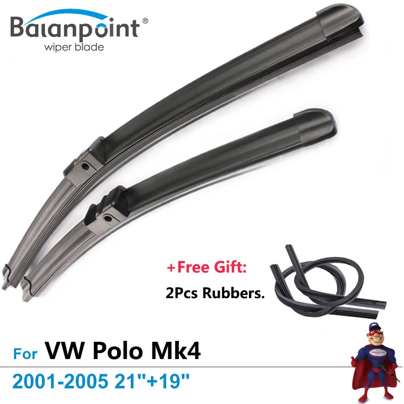 2Pcs Wiper Blades + Free Rubbers for Volkswagen Polo Mk4 2001-2005 21&quot+19&quot Direct Fit Windscreen Wipers | Автомобили и