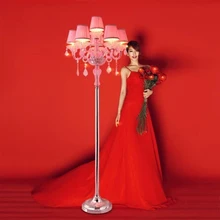 Европейский стиль Роскошный Розовый Светодиодный хрустальные торшеры романтическая гостиная отель зал Бар Подиум свадебная комната светодиодный стеклянная напольная лампа
