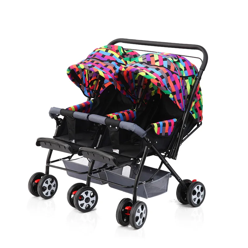 Двойная детская коляска для близнецов новорожденная детская коляска может сидеть лежать плоский складной детский автомобиль двойной адаптер для зонта прогулочная коляска дорожная система