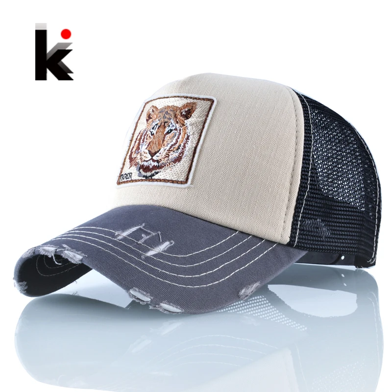 

Snapback Hip Hop Trucker Hats For Men Breathable Mesh Bones Summer Tiger Baseball Caps Women Patch Drake Casquette Gorras Hombre