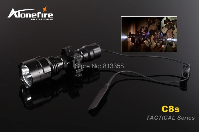 AloneFire C8 CREE XML T6 L2 U3 светодиодный тактический флэш-светильник фонарь 20 мм крепление для страйкбола прицел ружья светильник 18650 батарея