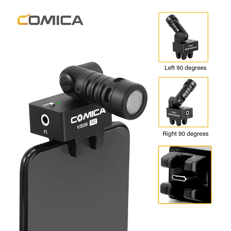 

Comica CVM-VS09 TC Cardioid Microphone TYPE-C Smartphone Microphone Rotatable Wireless Mic for Huawei P30 pro Android Video Mic