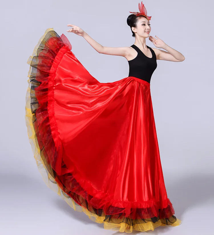 Юбки для Фламенко юбка для танца живота испанская одежда танцевальные костюмы фламенко бразильские танцевальные костюмы цыганское Ro платье для фламенко