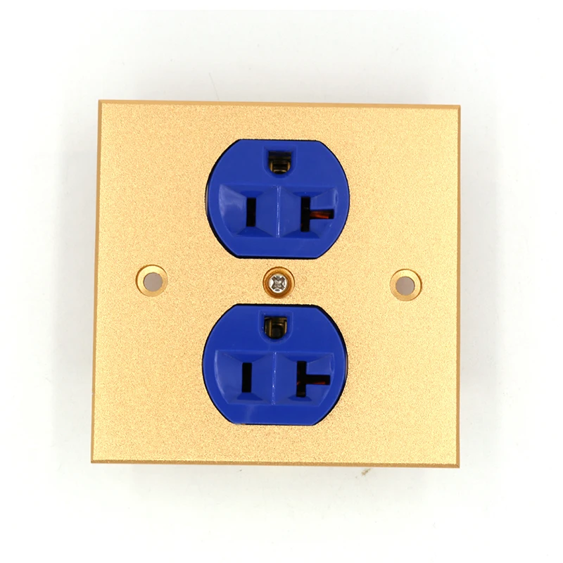 Di Alta Qualità Di Un Pezzo Puro Della Lega Di Potere Della Parete Audio Av Grado Presa Di Corrente A Muro 2 Porta Blu 86Mm X 86Mm Di Potere Della Par