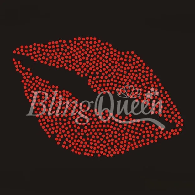 

BlingQueen 25PCS/LOT Rhinestone Transfer Hot Fix Iron On Bling Lips Design