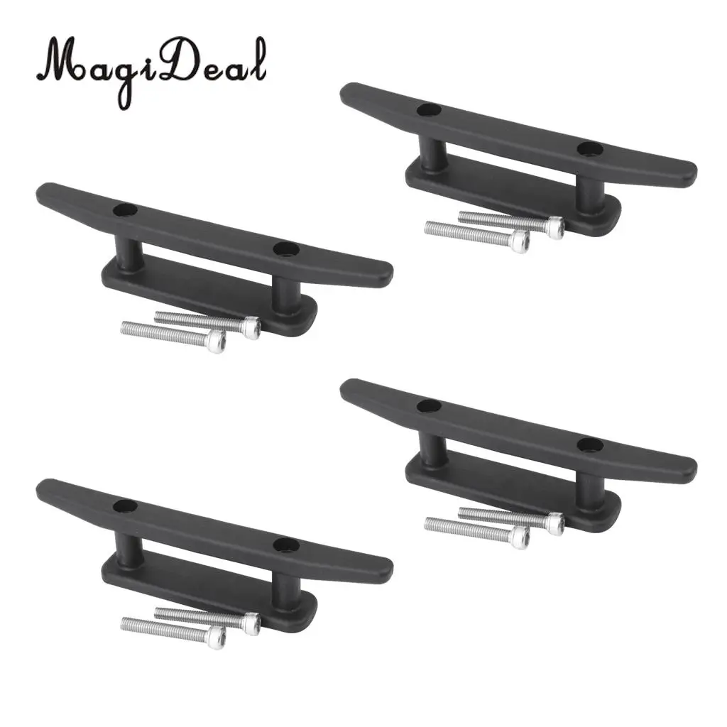 MagiDeal New Hot Sale 4Pcs Nylon Marine Kayak Boat Canoe Cleat Mooring Deck Mount Hardware Kit for Fishing Dinghy Jet Boat Sport