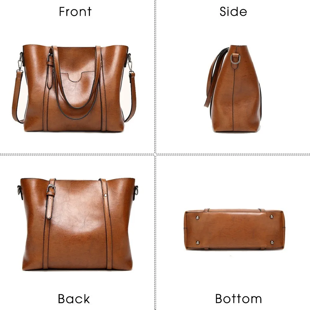 Herald Fashion Large Capacity Women Tote Bag High Quality Leather Female Shoulder Bag Causal Women Handbag Lady's Messenger Bags