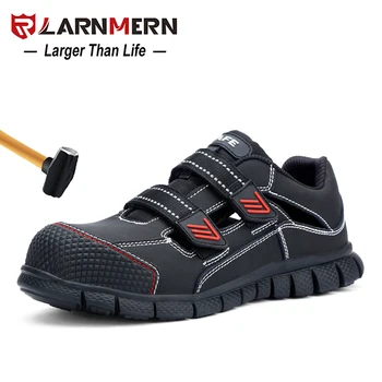 

LARNMERN Men's Work Safety Shoes Steel Toe Breathable Lightweight Anti-smashing Anti-puncture Construction Protective Footwear