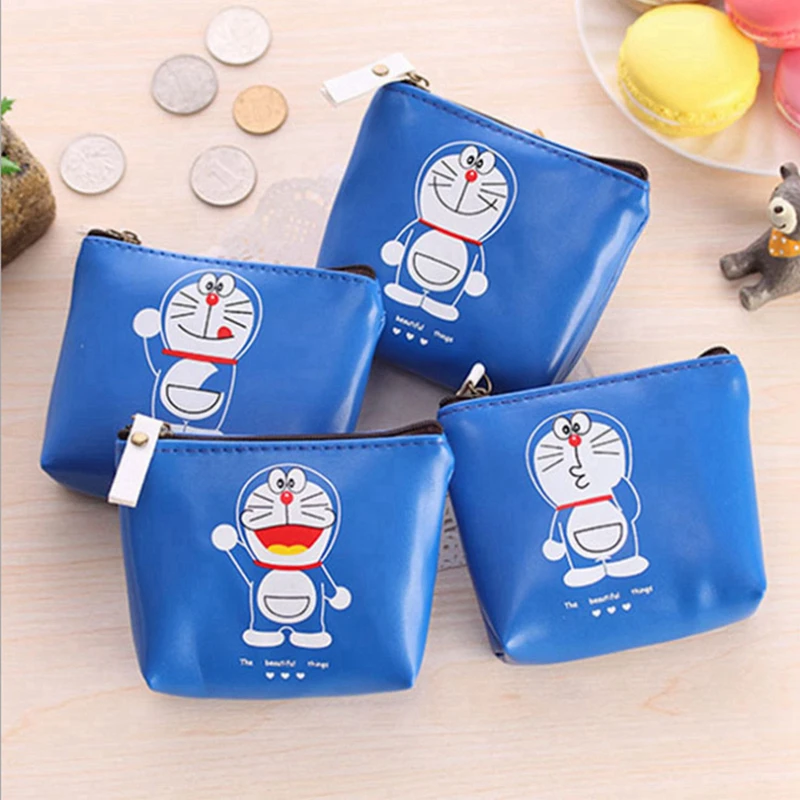 

Robot Cat Cartoon Blue Coin Purses Holder Simple Girl Kids Mini Gift Change Wallets Coin Bag Gift Zipper Money Bag Children