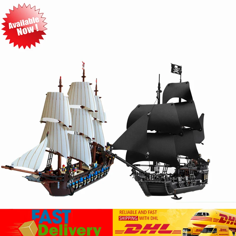 

LEPIN 16006 Pirates of The Caribbean The Black Pearl Ship +22001 Pirates Imperial Flagship Toys Compatible LegoINGlys 4184 10210