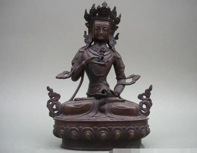 

Tibet language Fane pure Bronze Vajradhara Bodhisattva Buddha Kwan-yin Statue