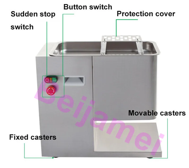 BEIJAMEI Настольный тип из нержавеющей стали Электрический слайсер для свежего мяса промышленная ломтерезка для мяса резки мясорубка