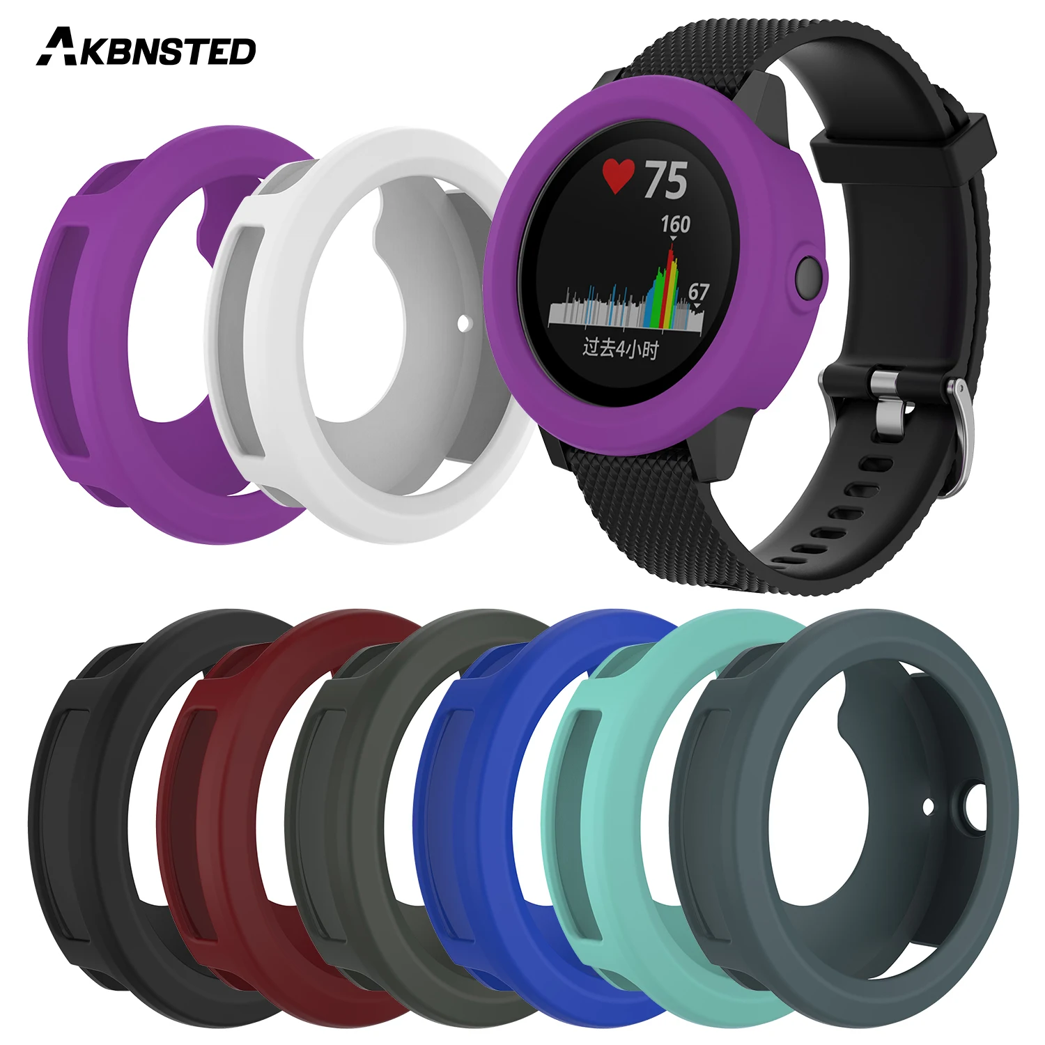 

AKBNSTED Soft Protector Cover Case For Garmin vivoactive 3 Silicone Protective Frame Skin Shell Cover For vivoactive3 Case