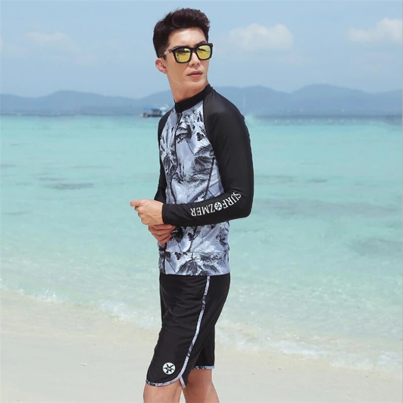 mens plus size rash guard swim shirt