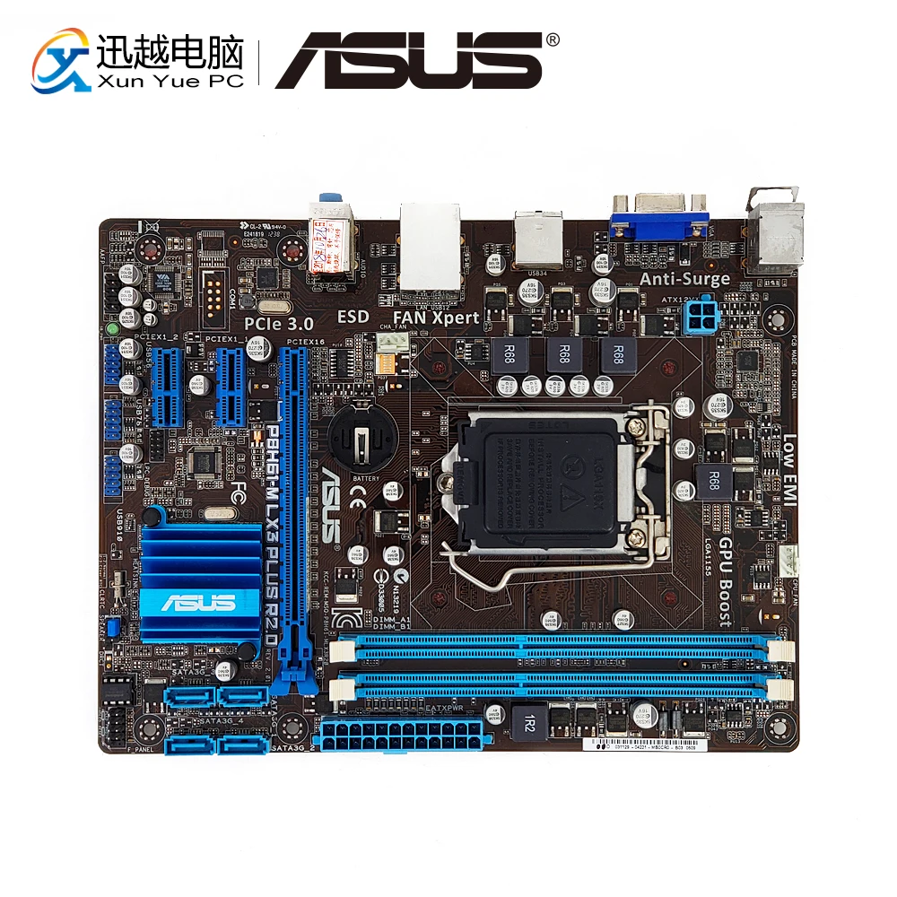 Asus P8H61-M LX3 PLUS R2.0 настольная материнская плата H61 розетка LGA 1155 для Core i3 i5 i7 DDR3 16G SATA2 uATX оригинальная б/у материнская плата