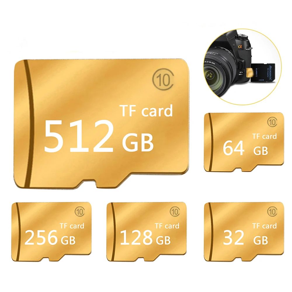 Sd-карта карта памяти 64 Гб Золотой Micro SD нейтральная высокая скорость чтения 80 МБ SDHC с кардридером Крышка карты Адаптеры памяти