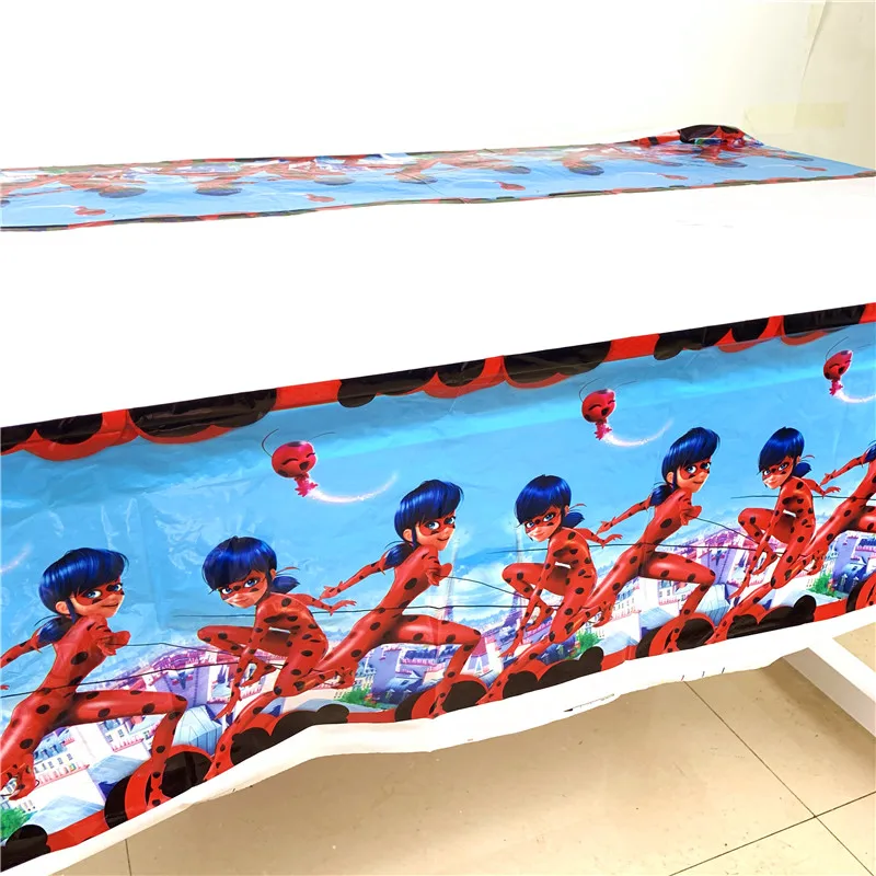 

1.08*1.8M Cartoon Wonderful Ladybug Girl Plastic TableCloth Party Decoration for Kids Birthday Party Decoration Supplies 1PCS