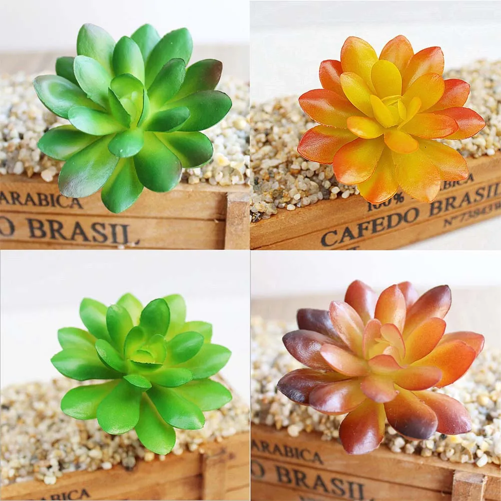 

Succulent Artificial Plants Rounded Lotus With Bud Meaty Plant Simulation Potted Landscape Artificial Flower For Home Decoration