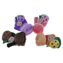 Детские плотные теплые варежки с рисунком из мультфильма, мягкие вязаные детские перчатки