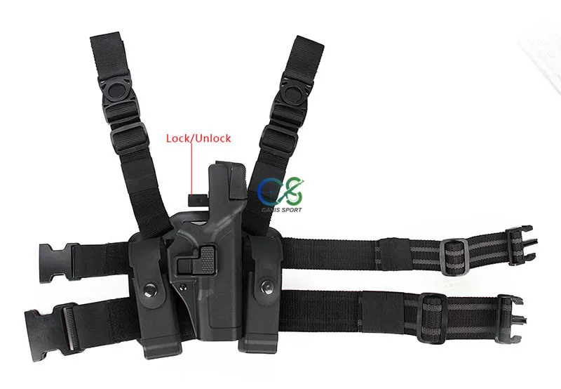PPT тактическая кобура для Glock 17 с ножной платформой с подсумок для журналов, кобура для правой руки BK цвета загара для охоты gs7-0097