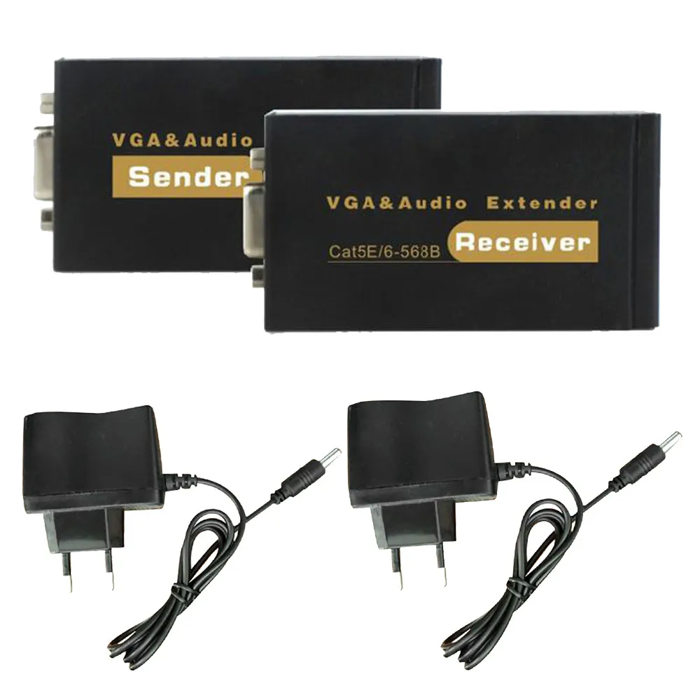 

1080P VGA Video Audio Extender Single Sender Receiver Over RJ45 CAT5e/6 100M hot sales best price good quality S30