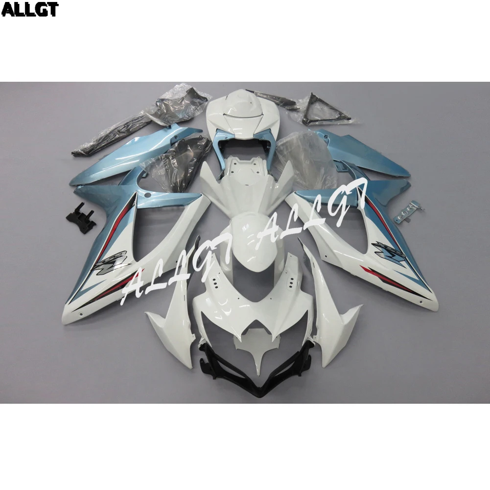 

Glossy White Bule Fairing kit Bodywork for SUZUKI GSXR 600/750 2008 2009 2010