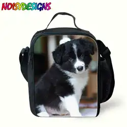 Border Collie рисунок портативный обед мешок собака узор изолированный кулер сумка для девочек сумка-мессенджер Обед Контейнер для детей Lancheira