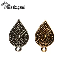 6pcs/lot Zinc Alloy Retro Gold Tear Water Drop Earring Base Earring Connector For DIY Earring Jewelry Making Accessories